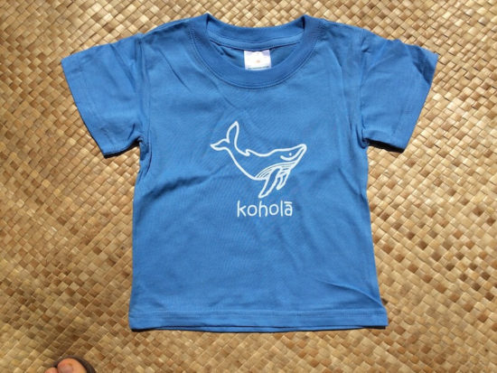 blue Kohola (humpback whale) kid's t-shirt
