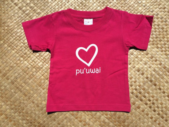 dark pink Puuwai (heart) kid's t-shirt